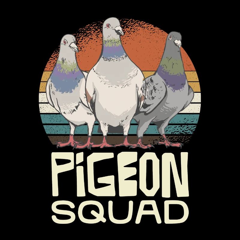 Pigeon Squad Retro Stil Taubenfreunde