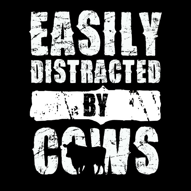 Facilement distrait par le motif de vache drôle de vache