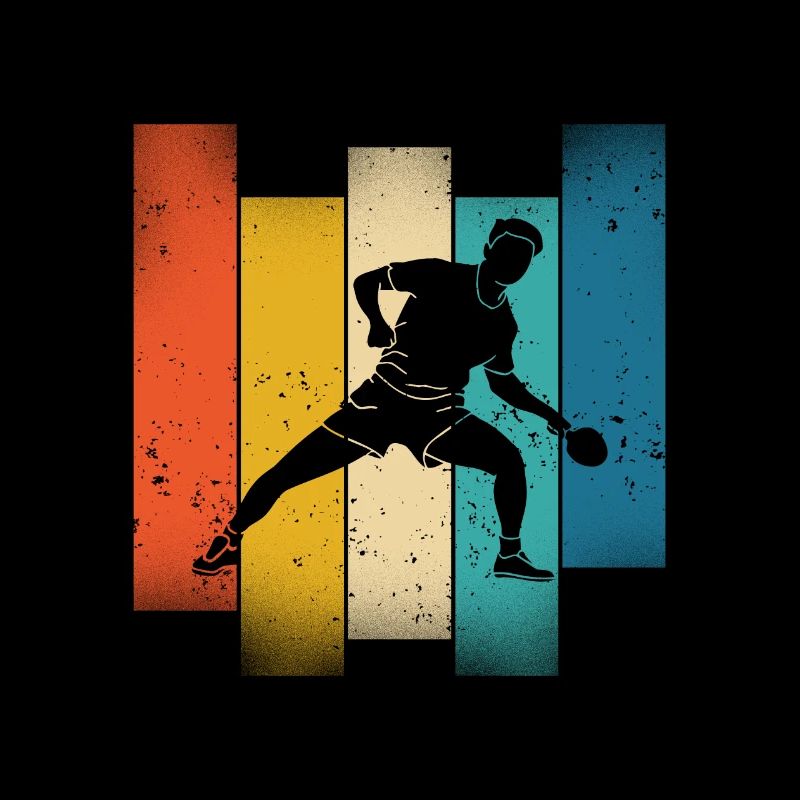 Table tennis player retro style