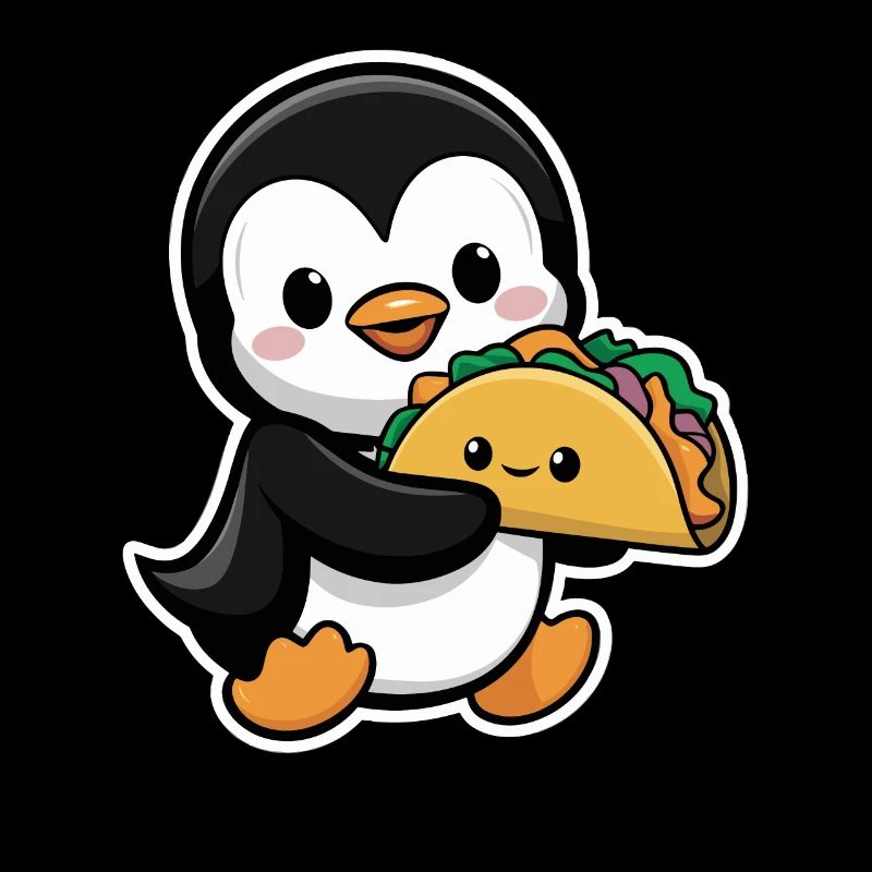 Pingouin mignon avec taco
