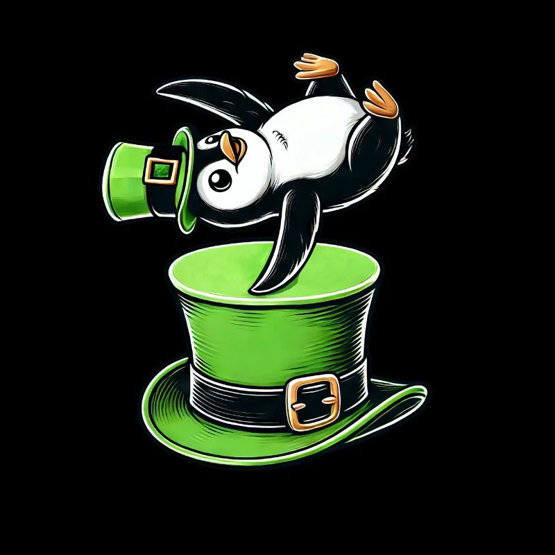 St. Patrick's Day Pinguin Tanz Kleeblatt Spaß