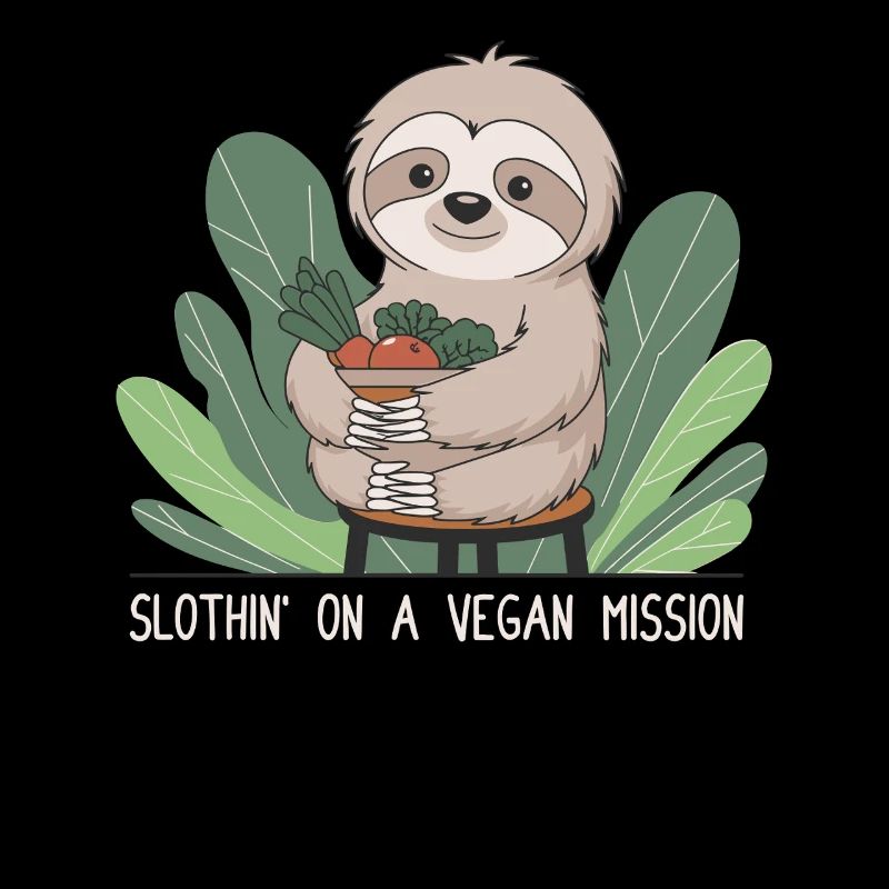 Faultier Auf Veganer Mission Mit Gemüse Schale