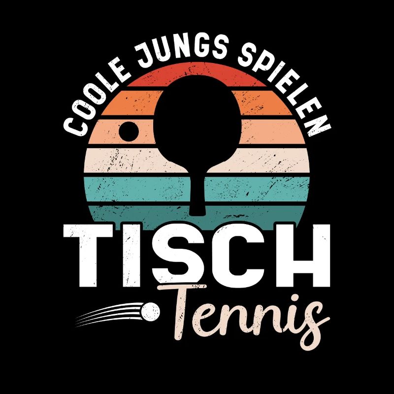 Cool Guys Playing Table Tennis Retro Ping Pong