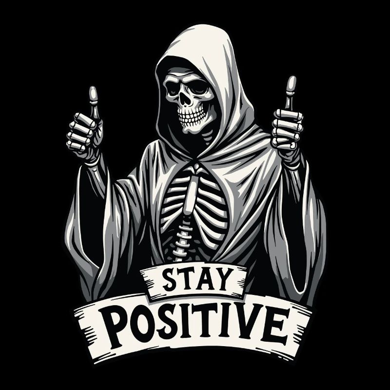 Stay Positive – Funny Grim Reaper