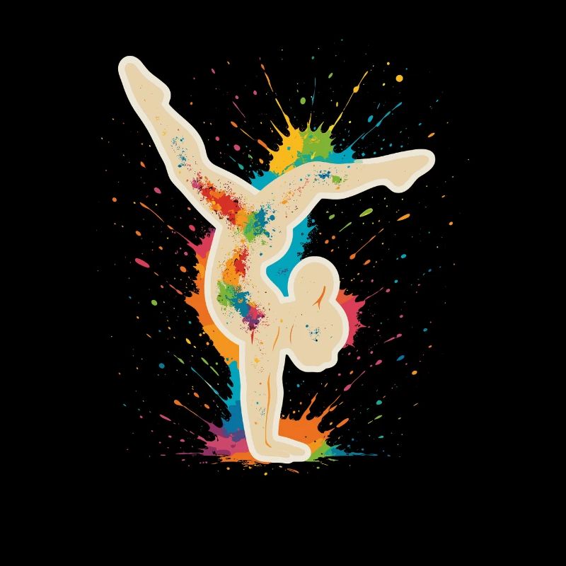 Équilibre sur les mains du gymnaste - Conception d’éclaboussures colorées