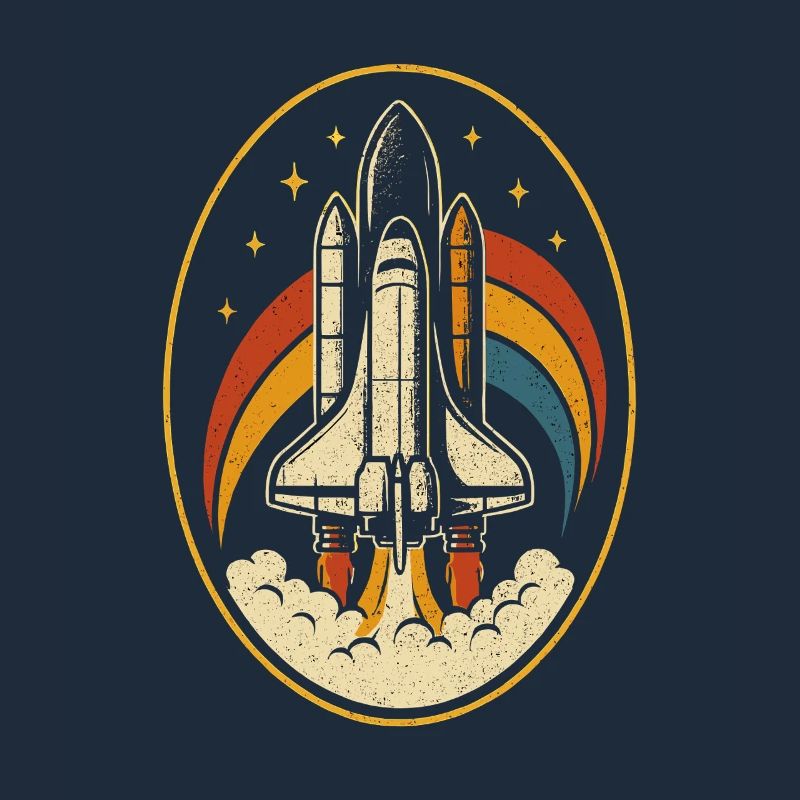 Navette spatiale rétro – lancement de fusée Vintage