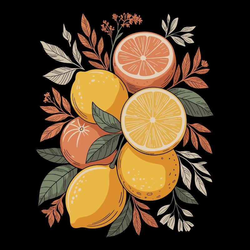 Boho Citrus Art for Nature Lovers
