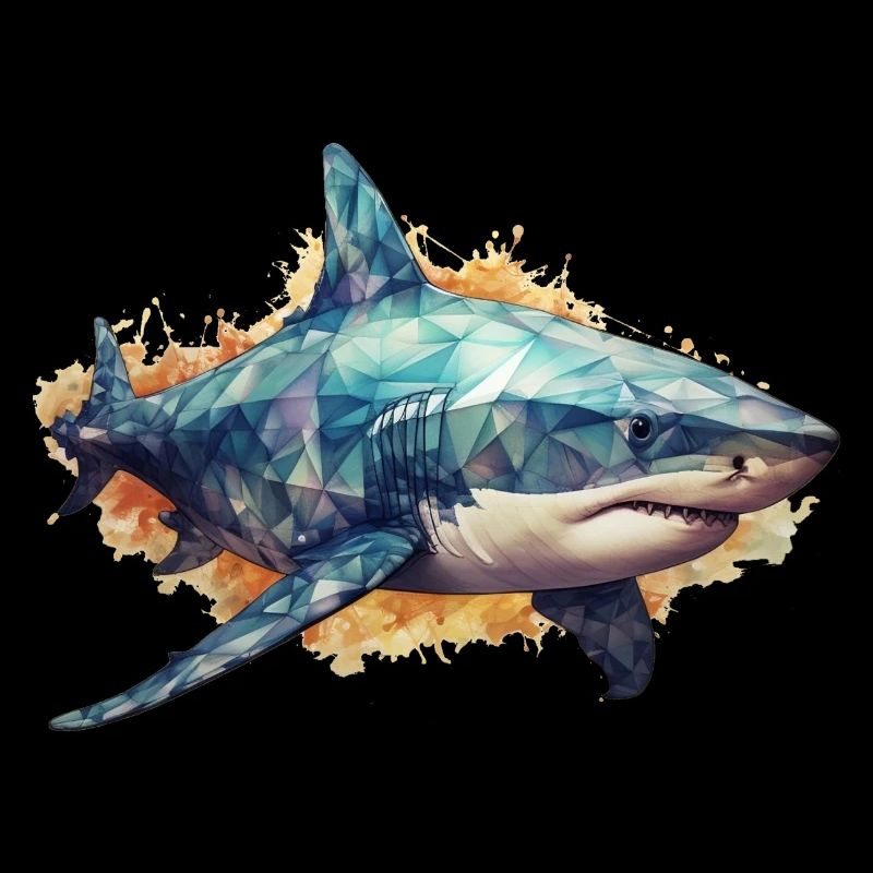Shark Geometrical drawing 2 No background