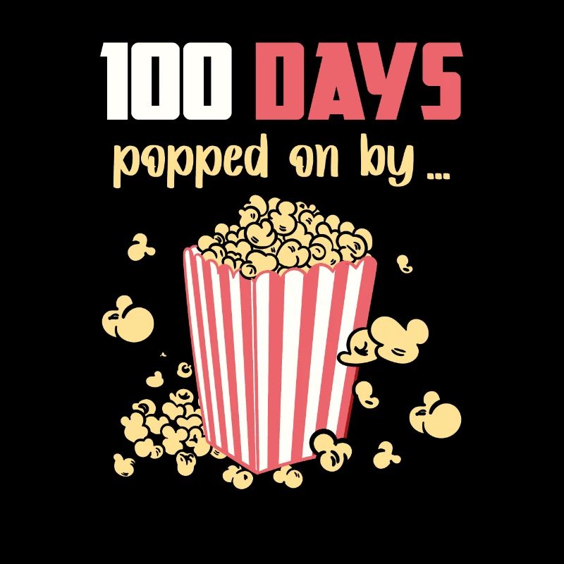100 Days Popped Popcorn Schule Schulfeier Geschenk