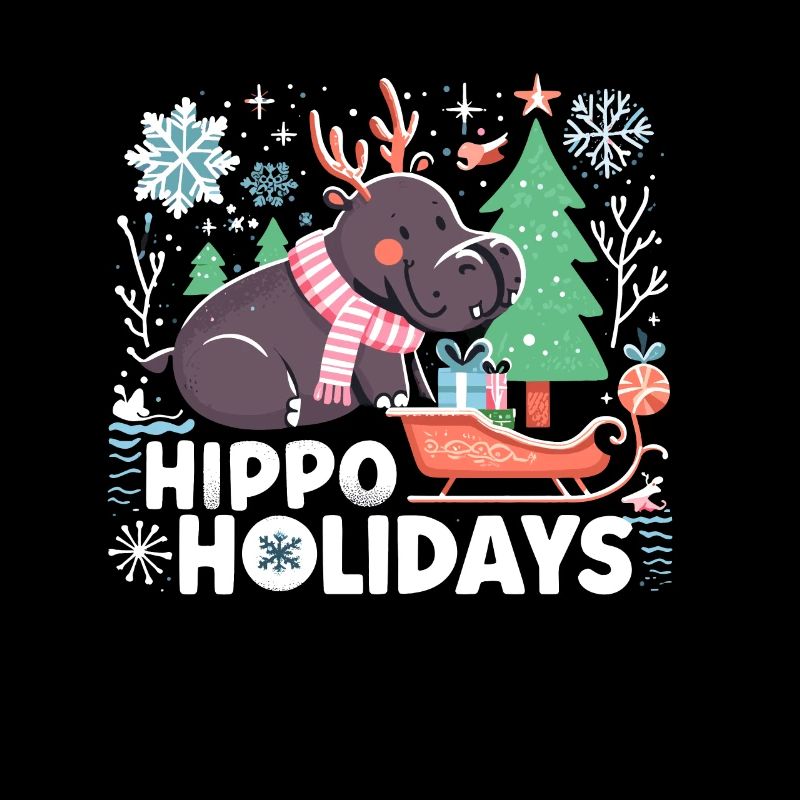 Weihnachten Nilpferd Weihnachtsmann