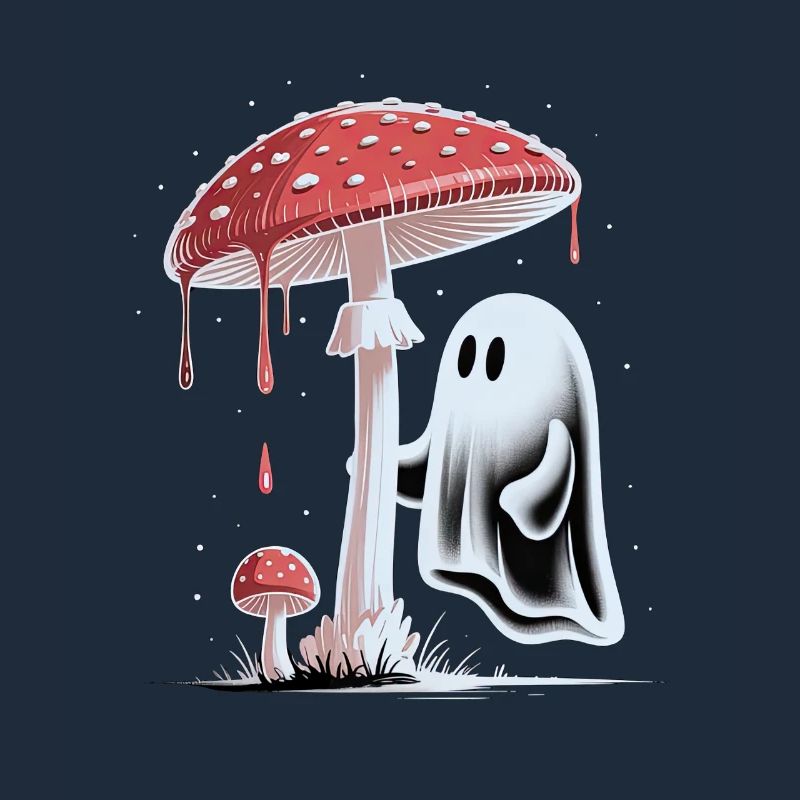 Halloween Whimsical Ghost & Toadstool Cottagecore