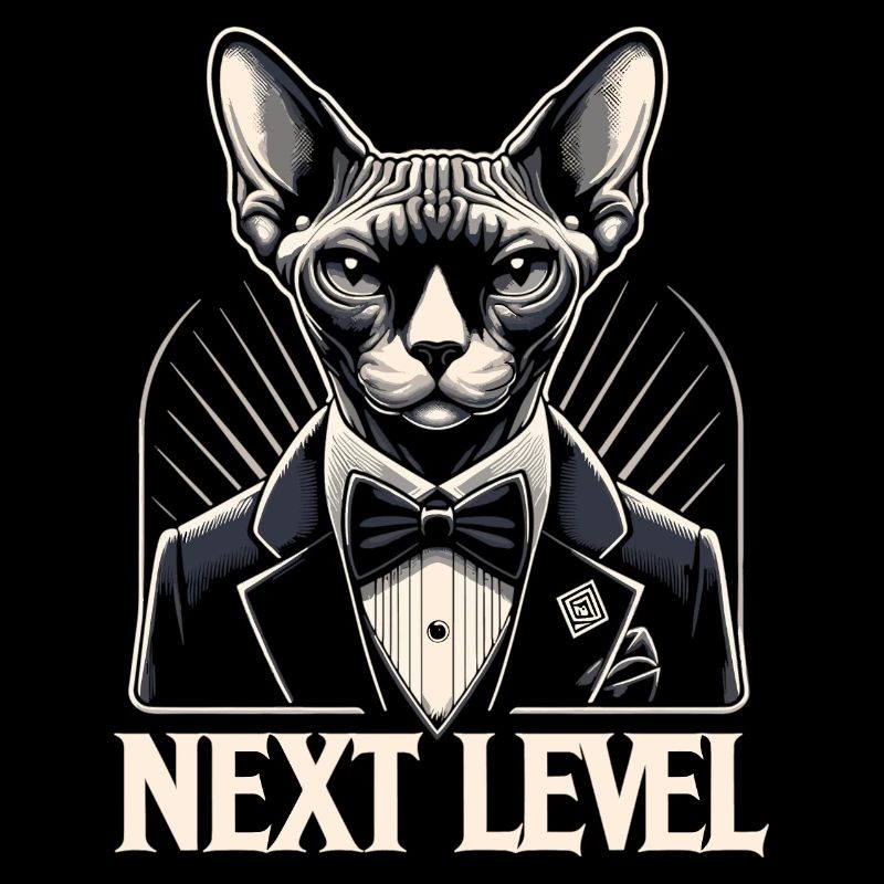 Sphynx Katze schick Anzug Smoking Level Geschenk