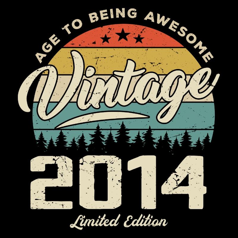 Vintage Cadeau Anniversaire Style Rétro 2014