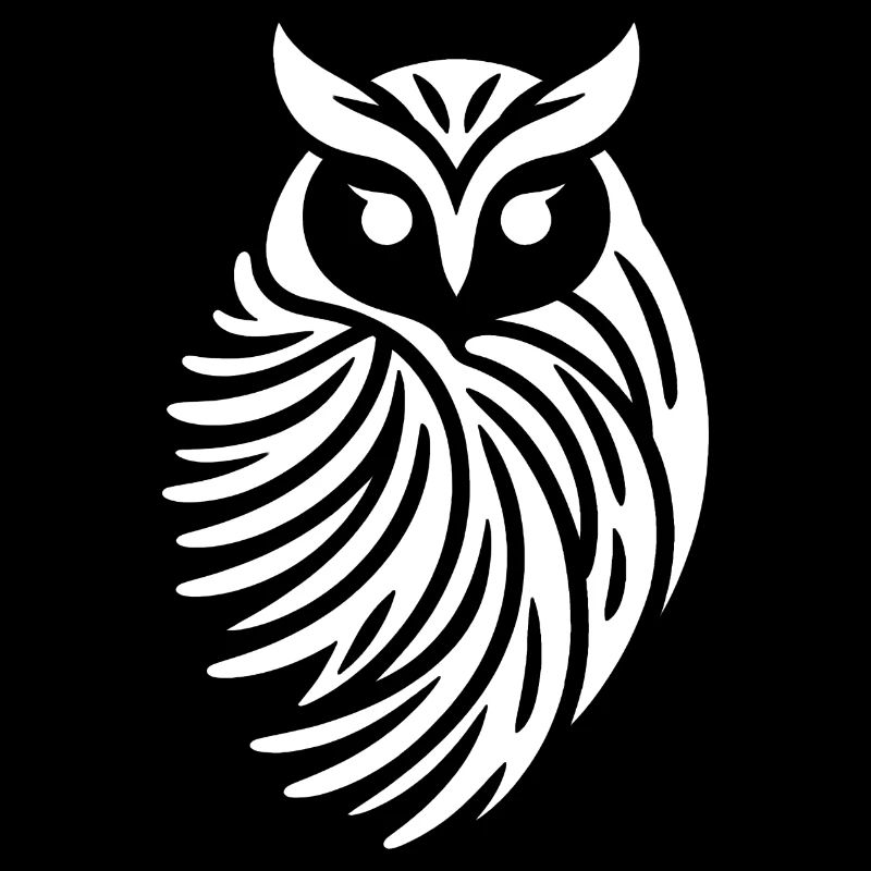 Minimalist Owl Abstract Silhouette