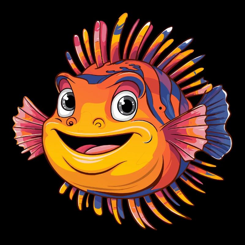 Bunter lachender Rotfeuerfisch Korallenfisch