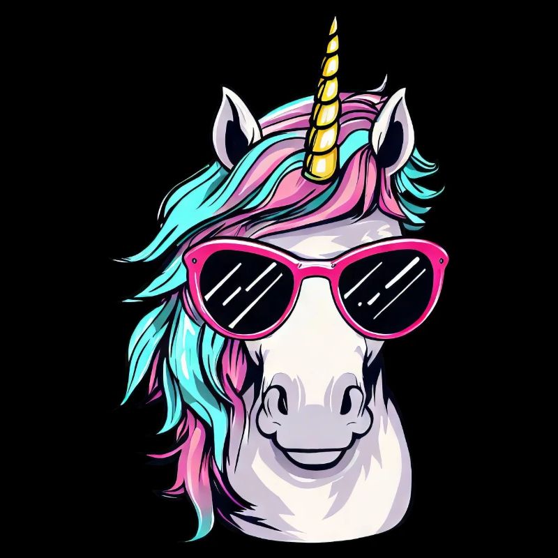 Cooles Einhorn-Portrait mit Sonnenbrille