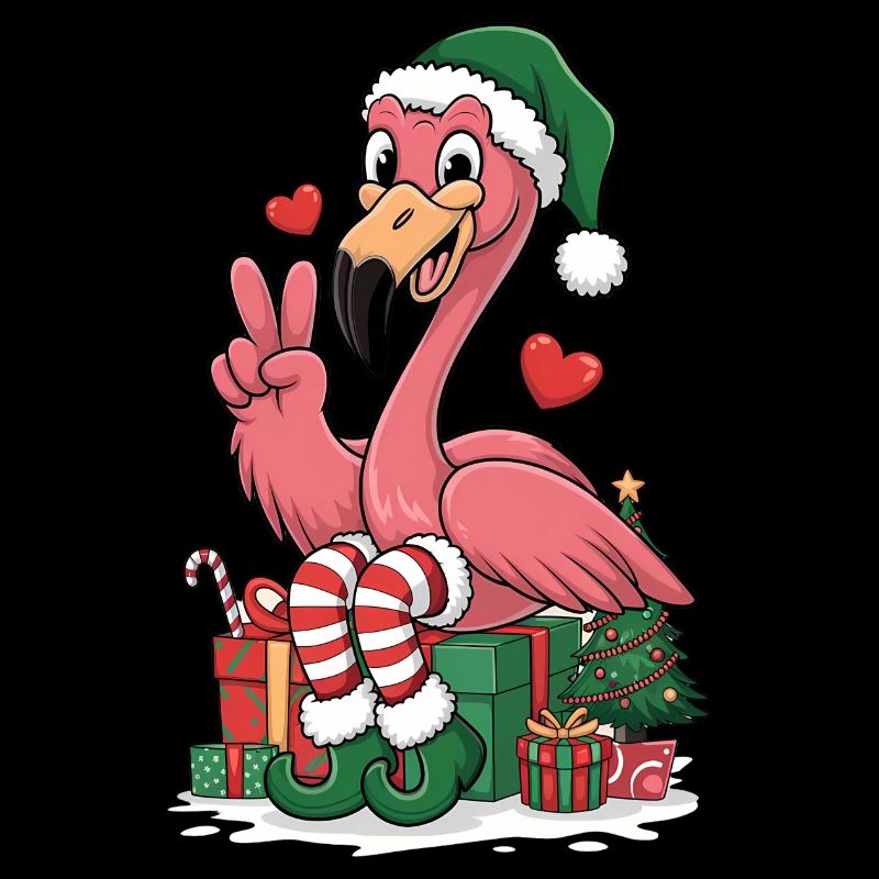 Flamingo Elfe Weihnachten