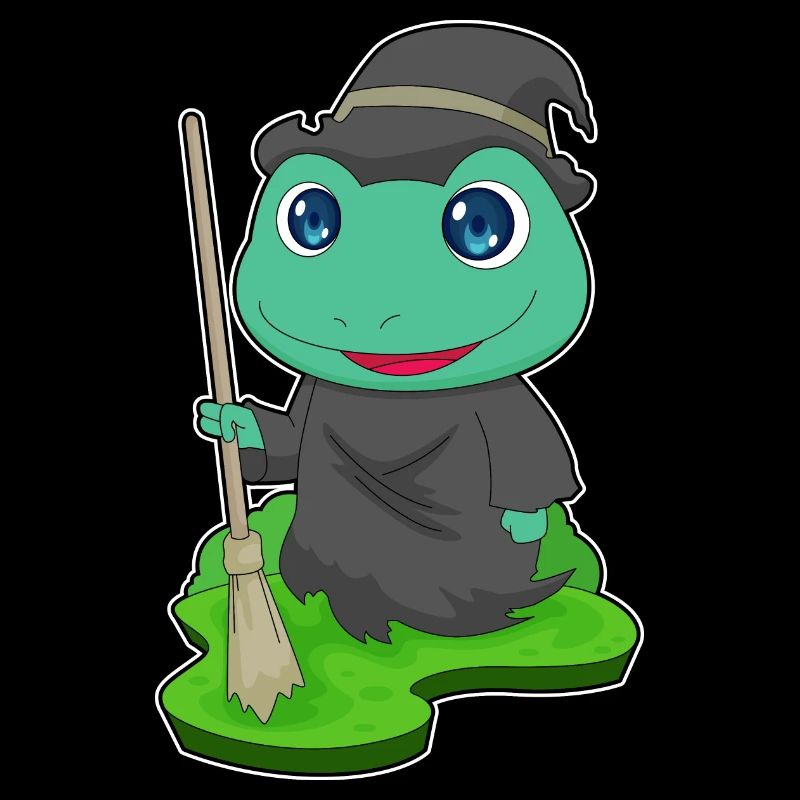 Balai de sorcière grenouille