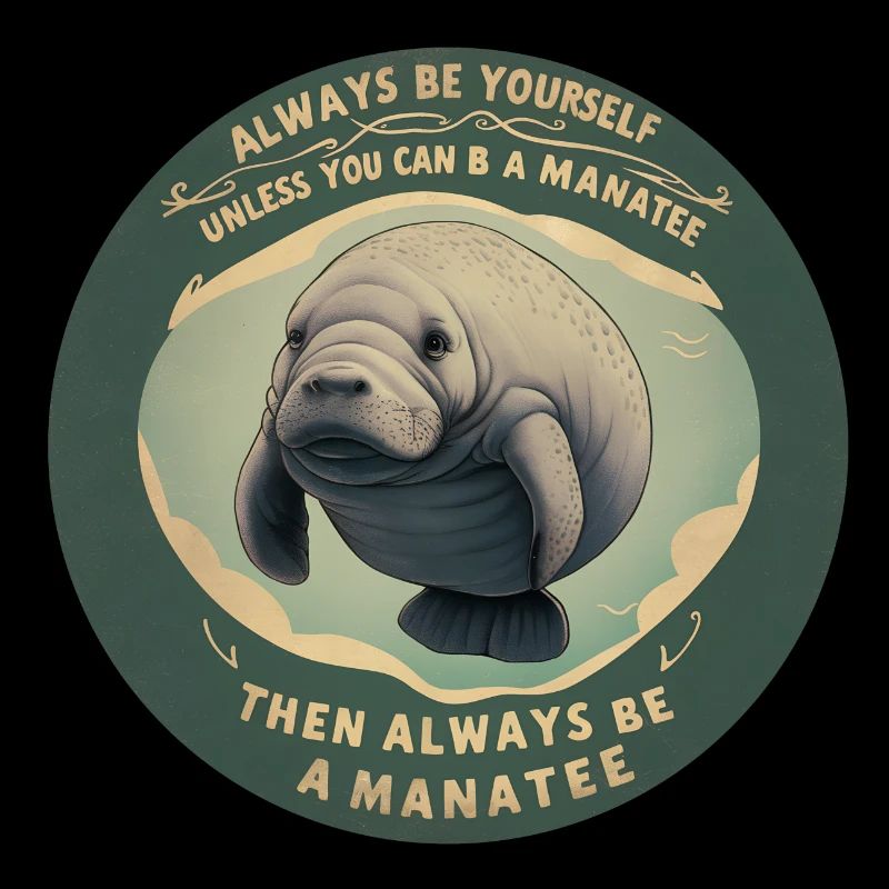 Sei Du selbst oder sei ein Manatee Lebensweisheit