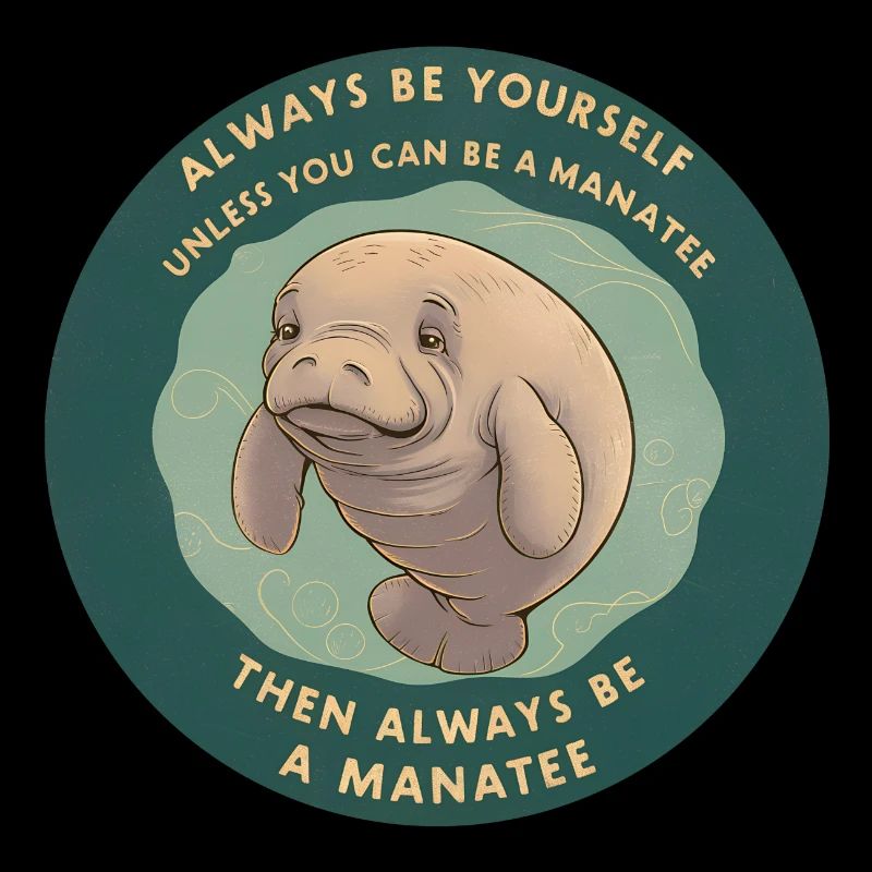 Sei Du selbst oder sei ein Manatee Lebensweisheit