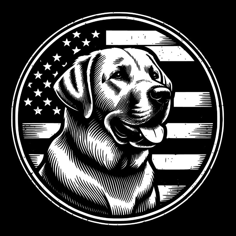 Labrador Retriever Lab avec drapeau américain