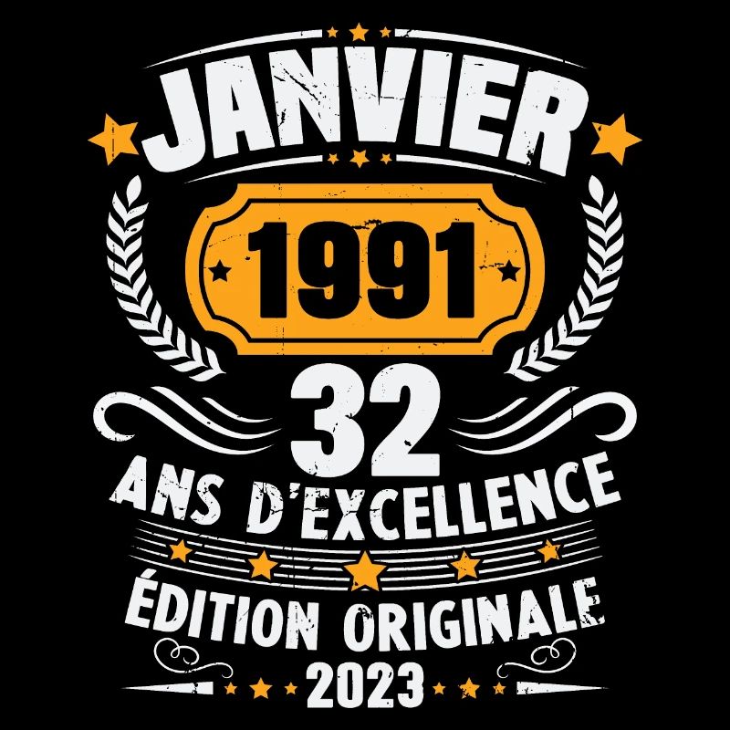 Cadeau D'anniversaire 32 Ans Janvier 1991 Vintage