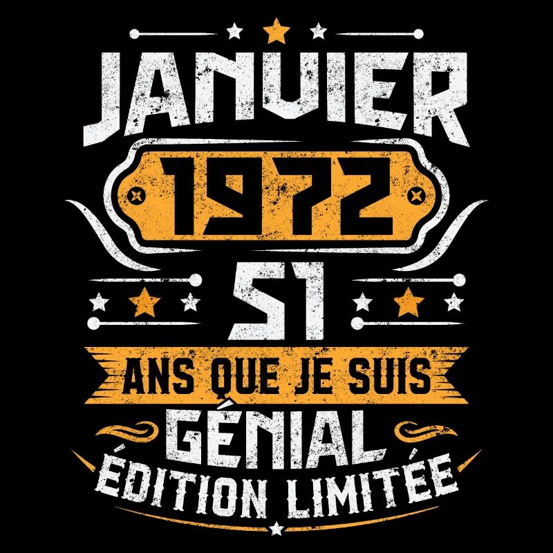 Rétro Cadeau D'anniversaire 51 Ans Janvier 1972