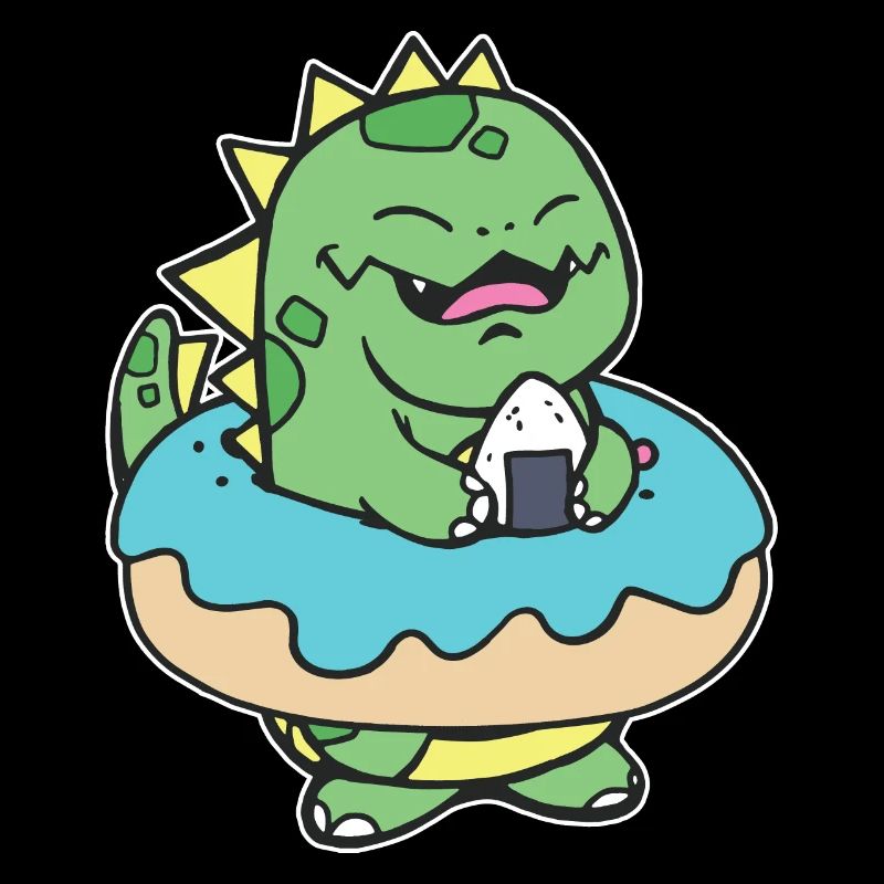 Chubby Kid Dinosaurier Donut Süßes Gebäck