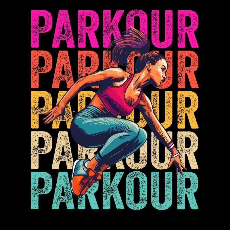 Parkour Mädchen Retro Vintage