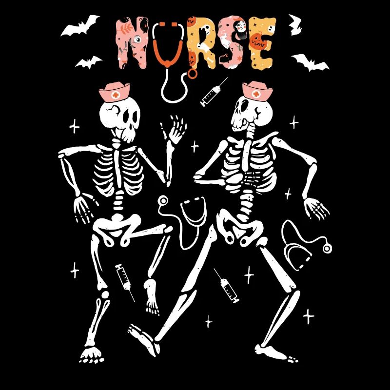 Drôle Night Shift Infirmière Squelette Halloween RN