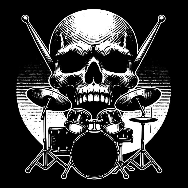 Tambours et crâne Drummer Rock Band
