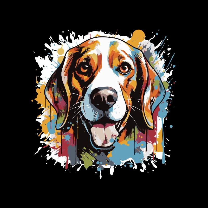 Beagle Hund Tier Pop Art Kopf