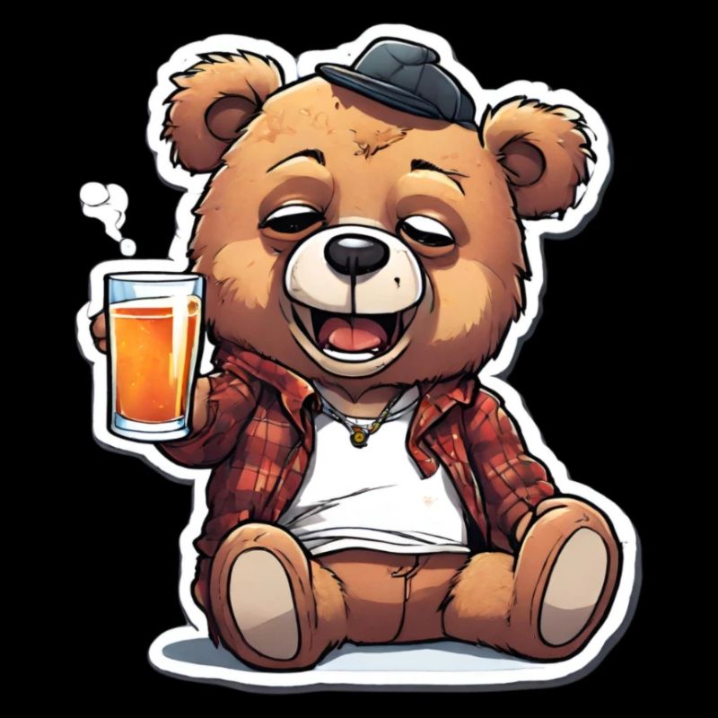 Lässiger Teddy mit Bier