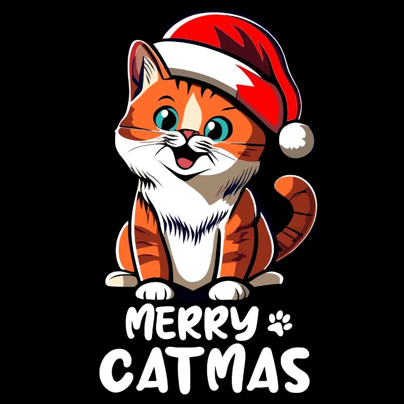 Chaton mignon souhaite un joyeux Noël