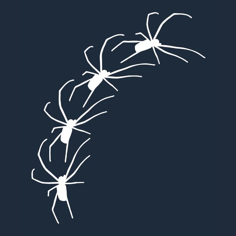 Large spiders crawl diagonally
