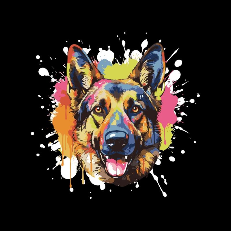 Schäferhund Hund Tier Pop Art Kopf