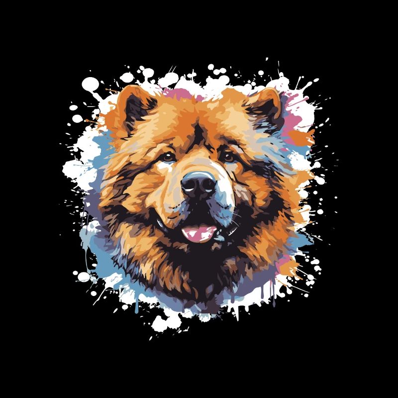 Chow Chow Hund Tier Pop Art Kopf