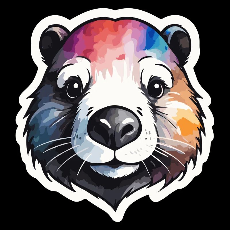Biber Cool und Cool bunte Aquarelle
