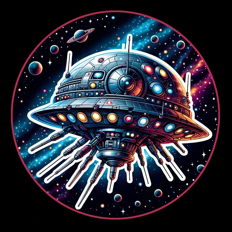 Fantastic spider spaceship in space