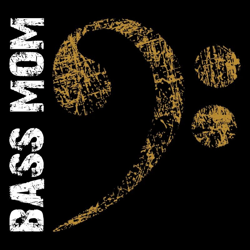 Bass Mom - Maman joue de la basse - Clé de fa