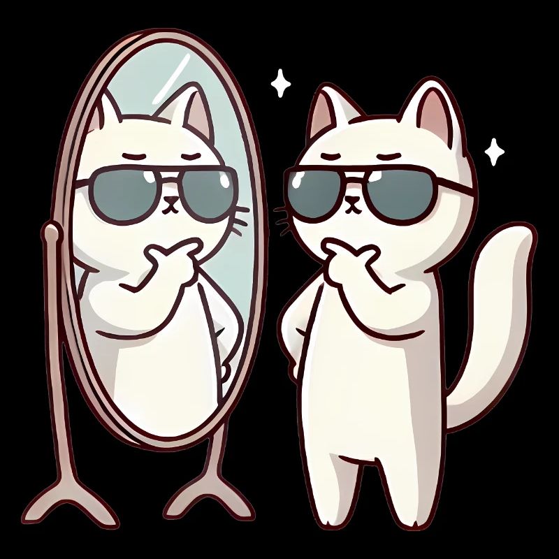 Confident Cat with Sunglasses Design