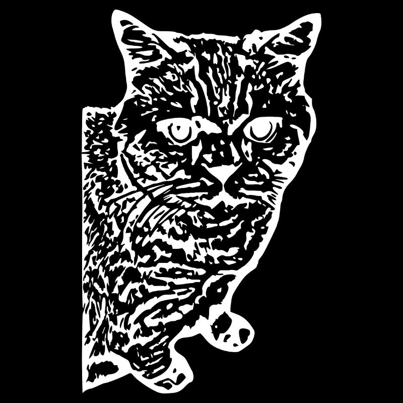 Cat White Silhouette Gift Cat Lover