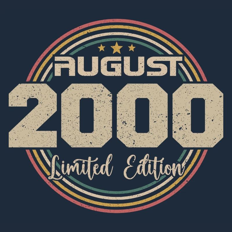 Vintage Born August 2000 Birthday Gift 2000