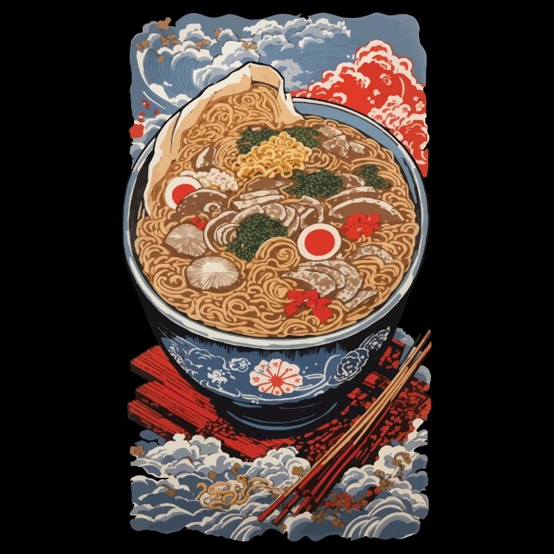 Vintage Ukiyo-E Ramen Nudeln Tokyo Kunst Design
