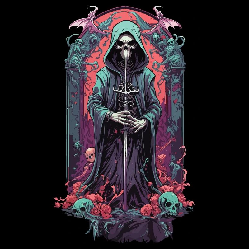 Gothic Grim Reaper Pastell Sensenmann Design
