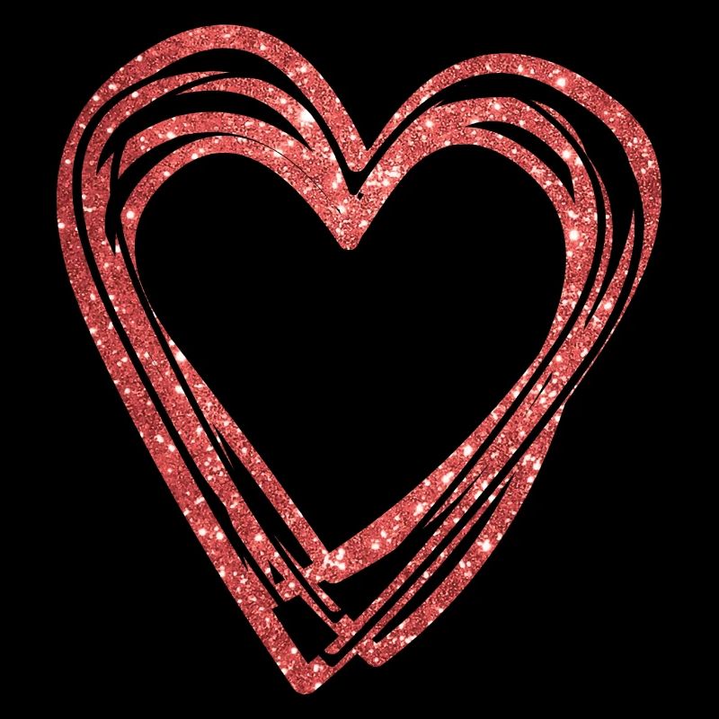 Cadeau de la Saint-Valentin Mignon Glitter Heart Outline