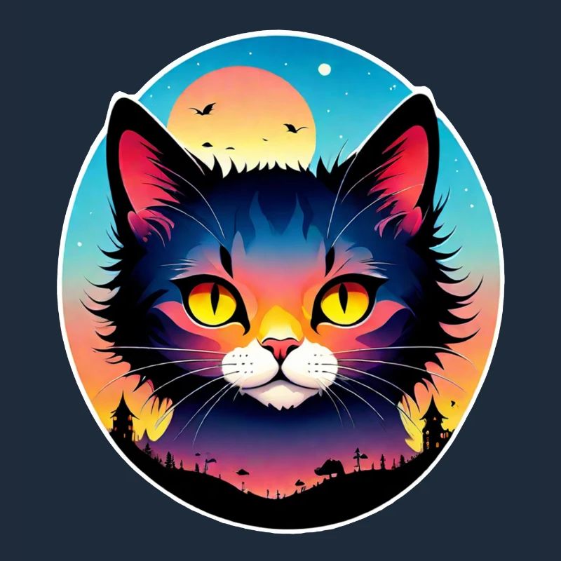 chat et paysage