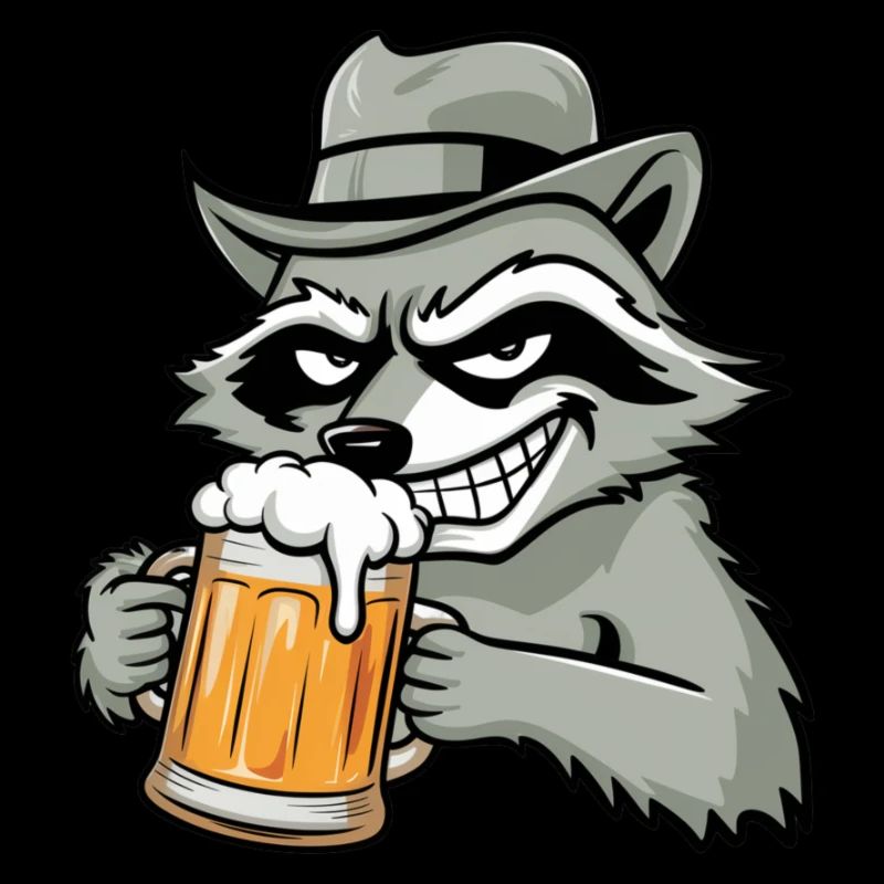 Waschbär und Bier Geschenk