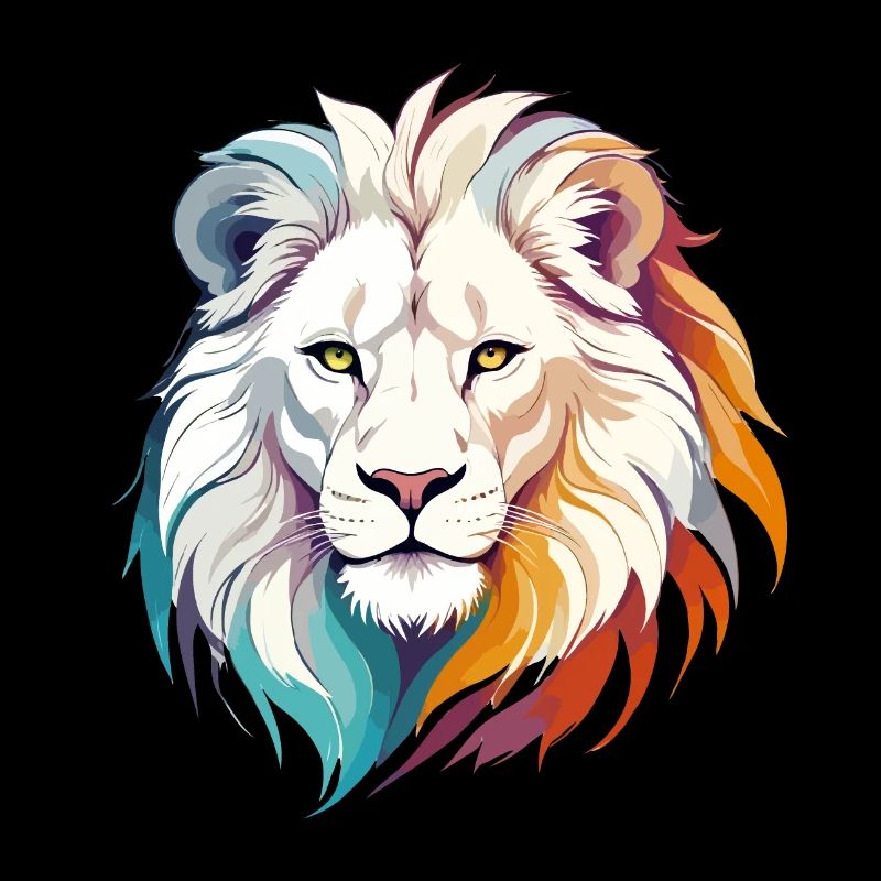 Lion Vector Art with Vibrant Colours Illustration