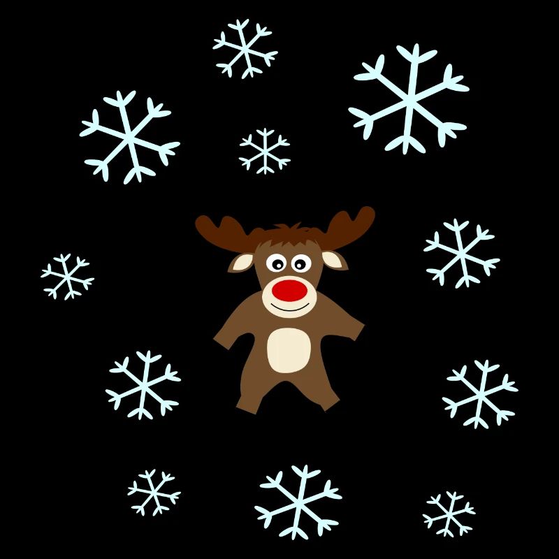 Rennes dans la neige Elk Flocon de neige Noël